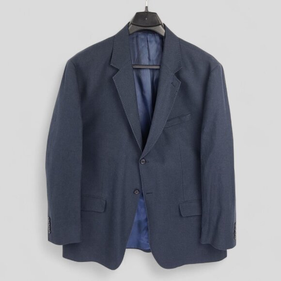 TravelSmith Men's Navy Blue 2 Button Sports Coat Blazer 48R - Picture 1 of 14